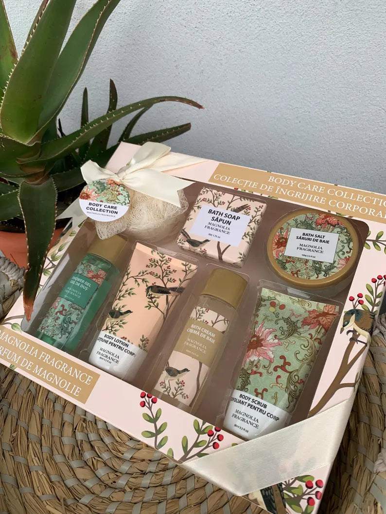Wellness Gift Box for Her | Wellness Spa Gift Set | Self-Care Box with Shower Gel, Body Lotion, Scrub & Spa Accessories